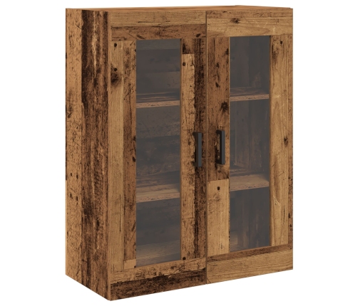 Gabinete Montado en la Pared de  con Puertas de Vidrio - Madera Vieja - 69.5x34x90 cm