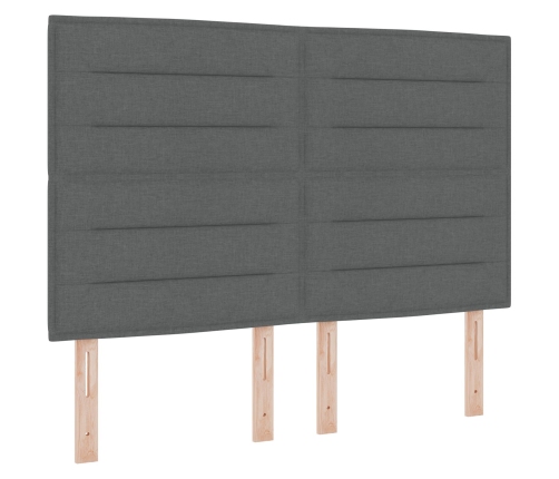 Cabecero  Diseño Líneas Gris Oscuro 140 cm Tela
