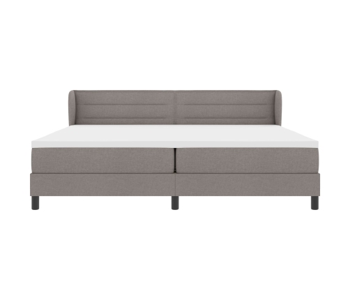 Cama Box Spring  con Colchón Taupe 200x200 cm Tela