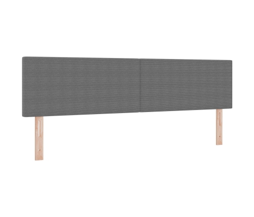 Cama con Box Spring  y Luz LED Gris Claro Super King de Tejido de Corduroy