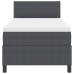 Cama con Base de Resortes  con Colchón & Luz LED Gris Oscuro 90x200 cm Tela de Pana
