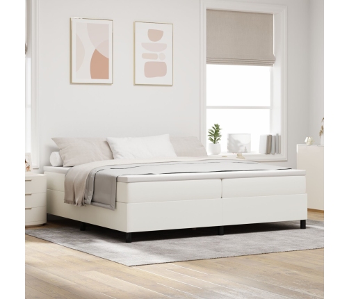 Cama de muelles  Crema 200x200 cm Tela pana