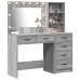 Juego de Mesa de Tocador de 2 Piezas con LED de Madera Elaborada Gris Sonoma