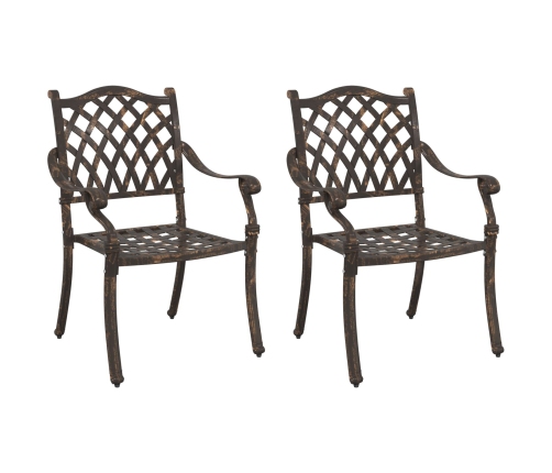 Sillas de jardín  2 pcs de bronce de aluminio fundido