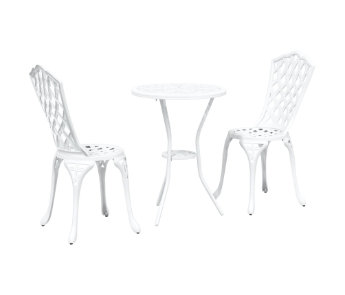 Juego de Bistro de Jardín de 3 Piezas  Color Blanco en Aluminio Fundido