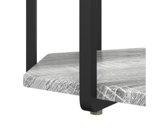 Mesa Lateral  2 pcs Gris Sonoma de Madera y Metal