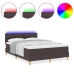Cama con canapé y colchón LED marrón oscura 140x190 cm tela
