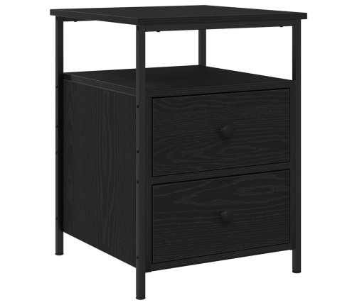 Mesitas de Noche  2 pcs Negro Roble 44x45x60 cm Madera Elaborada