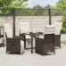 Set de Comedor de Jardín de 5 Piezas de  con Cojines Marrón Poliratán