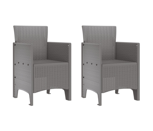 Silla de Jardín  Conjunto de 2 Gris Claro Resina Plástica Estándar