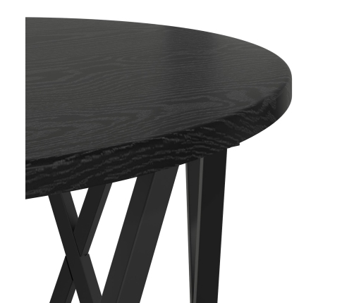 Mesas Laterales Apilables  3 pcs Negro Madera de Roble Ingenierizada
