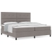 Cama con Base de Resortes y Colchón Taupe 200x200 cm Tela
