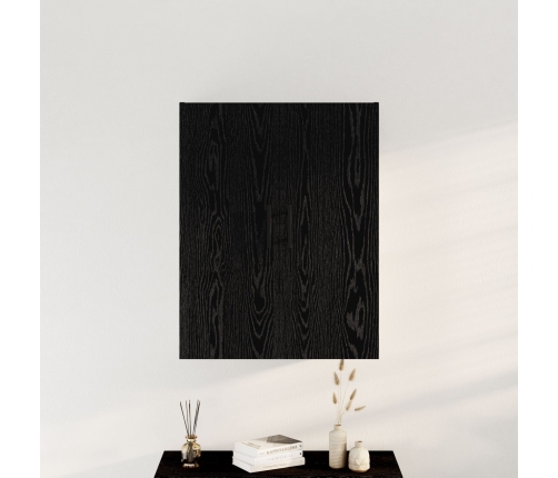 Gabinete Montado en la Pared  Negro Roble 69,5x34x90 cm Madera Ingeniería