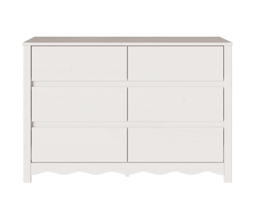 Comoda  ""DRAMMEN"" Blanca 111x43x73,5 cm de Madera Sólida de Pino