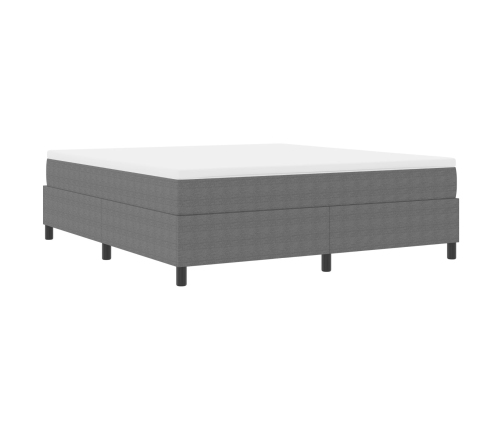Cama con Somier  con Colchón Gris Claro Super King Tela de Corduroy