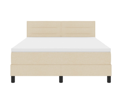 Marco de Cama  con Colchón Beige Tela 160 x 200 cm Colchón de cama