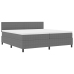 Cama Box Spring con Colchón Gris 200x200 cm Tela de Pana