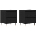 Mesas de Noche 2 pcs Negros de Roble 40x35x50 cm Madera Ingenierizada