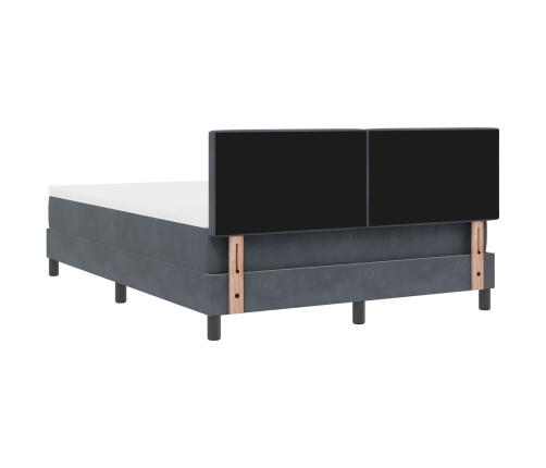 Cama con Somier  y Colchón Gris Oscuro 160x200 cm Terciopelo