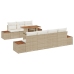 Conjunto de Sofás de Jardín  8 Piezas Beige y Blanco