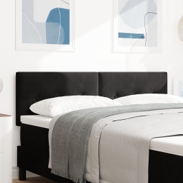 Cabecero Button Tufted Negro 160 cm de Terciopelo