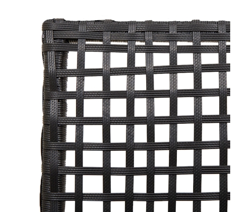 Sillas de Jardín  2 pcs con Cojines Negro Poliratán
