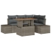Conjunto de Comedor de Jardín de 5 Piezas con Cojines Gris Ratán Poli Acacia
