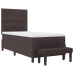 Cama con Sommier  con Colchón y Banco Marrón Oscuro 90x200 cm Tela