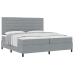 Cama con Somier y Colchón Gris Claro 200x200 cm de Tela