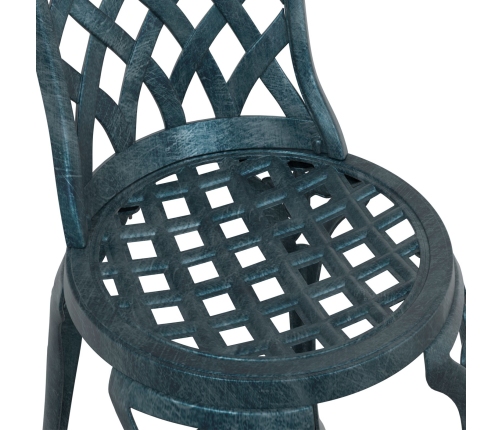 Conjunto de bistro de jardín de 3 piezas  Verde de aluminio fundido