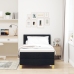 Cama Box Spring  con Colchón Negra 100x200 cm Tela