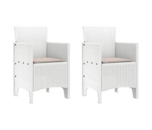 Silla de Jardín  Juego de 2 Blanco Taupe Ratan Plástico