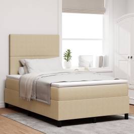 Cama con Base Tapizada con Colchón Verde Claro Gris 120x200 cm Tela de Terciopelo