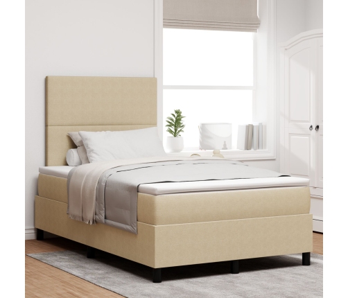 Cama con Base Tapizada con Colchón Verde Claro Gris 120x200 cm Tela de Terciopelo