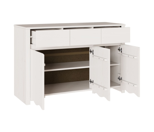 Aparador ""DRAMMEN"" Blanco 114x43x75,5 cm Madera Sólida de Pino