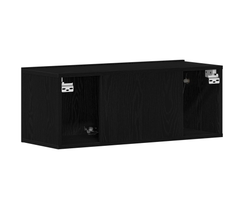 Soporte de TV de roble negro  80x30x30 cm hecho de madera aglomerada