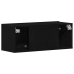 Soporte de TV de roble negro  80x30x30 cm hecho de madera aglomerada