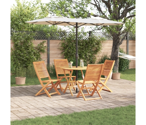 Set de comedor de jardín de 5 piezas  de madera maciza de acacia