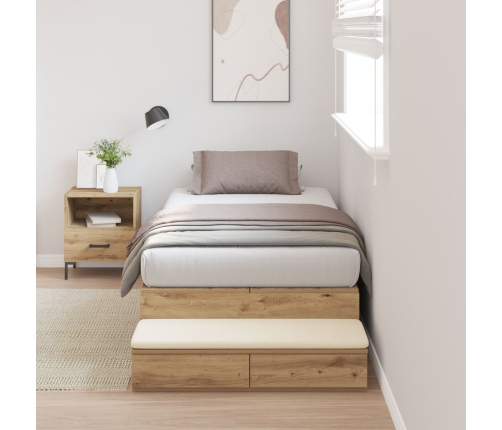 Estructura de Cama con Almacenamiento  Roble Artesanal