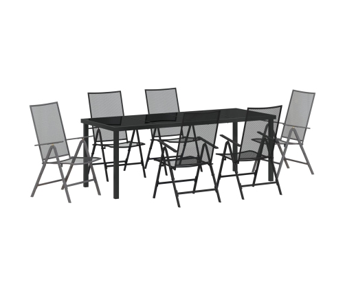 Conjunto de Comedor de Jardín  de 7 Piezas en Acero Antracita