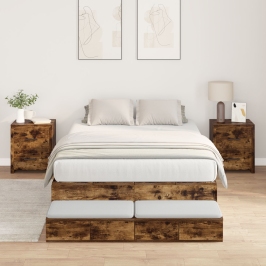 Estructura de Cama  Roble Ahumado 120x200 cm