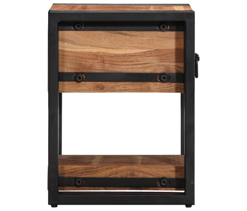 Mesita de Noche  30x30x40 cm de Madera Maciza de Acacia