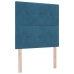 Cama de muelles con colchón  Azul oscuro Individual Terciopelo