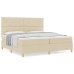 Cama con Box Spring y Colchón Crema 200x200 cm Tela