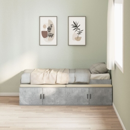 Estructura de Cama  Gris Concreto 100x200 cm