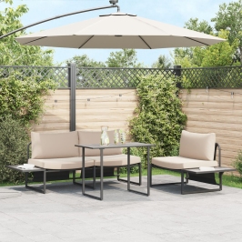 Mesa de Jardín  Gris 100x55x70 cm DPC y Acero