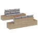 Conjunto de Sofá de Jardín  de 7 Piezas con Cojines Beige Poliratán Acacia
