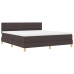Cama con Base de Muelles  con Colchón Marrón Oscuro 180x200 cm Tela