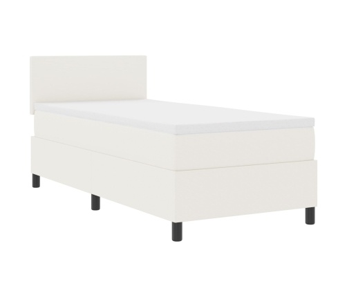 Cama con Somier  con Colchón Crema 100x200 cm Tela de Terciopelo