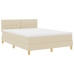 Cama con Box Spring  y Colchón Crema 140x200 cm Tela